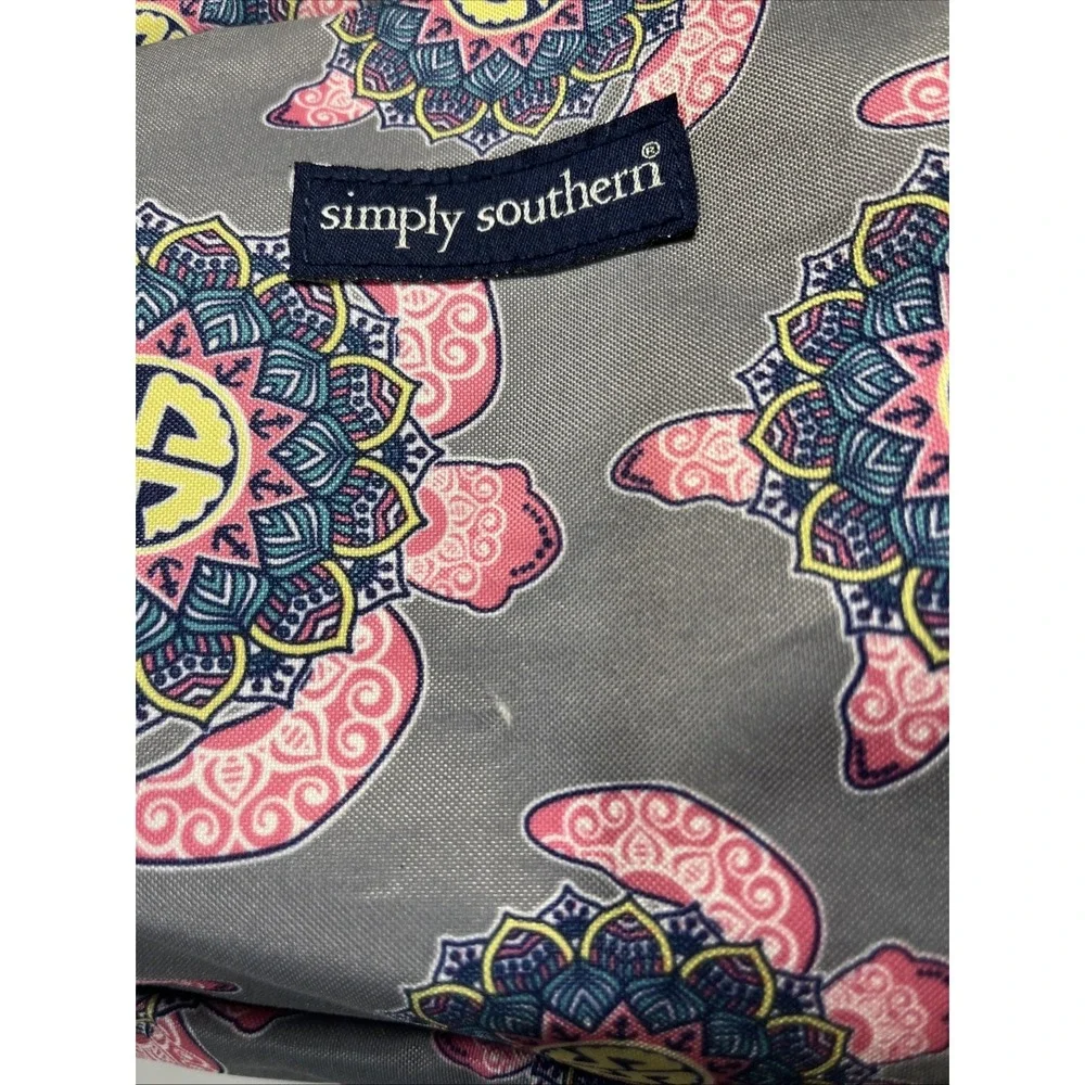 Simply Southern Travel Bag. Grey And Pink Turtle Design. Makeup, Travel, Storage